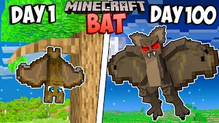 I Survived 100 Days as a BAT in Minecraft