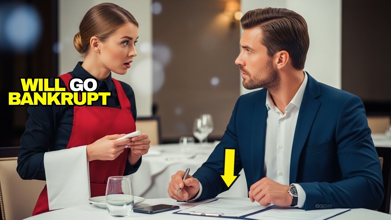 Billionaire asks waitress for financial advice as a joke — but her first words leave him speechless