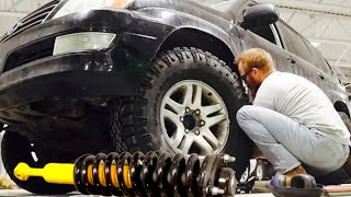 : Lexus GX 470 34 inch Tires / Old Man Emu Lift Kit install. Start to finish