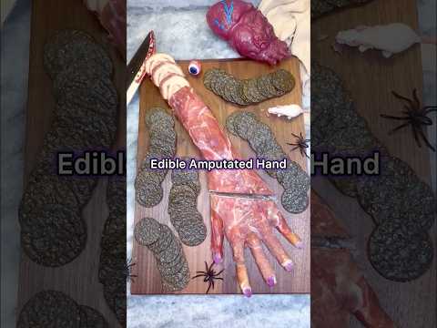 Edible Hand for Halloween! 🖐️ 🩸 #HalloweenFood #HalloweenRecipes
