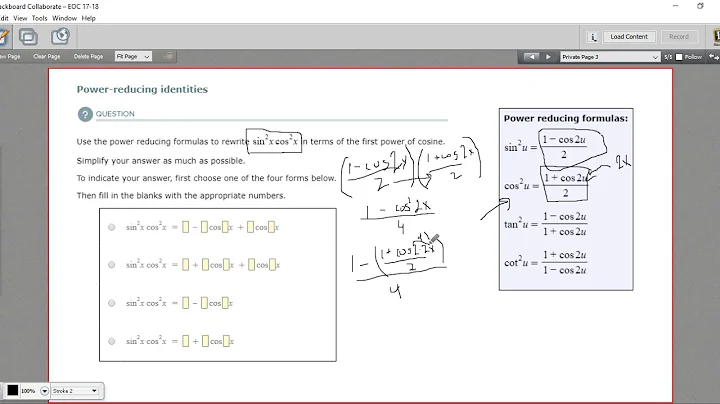Power-reducing identities