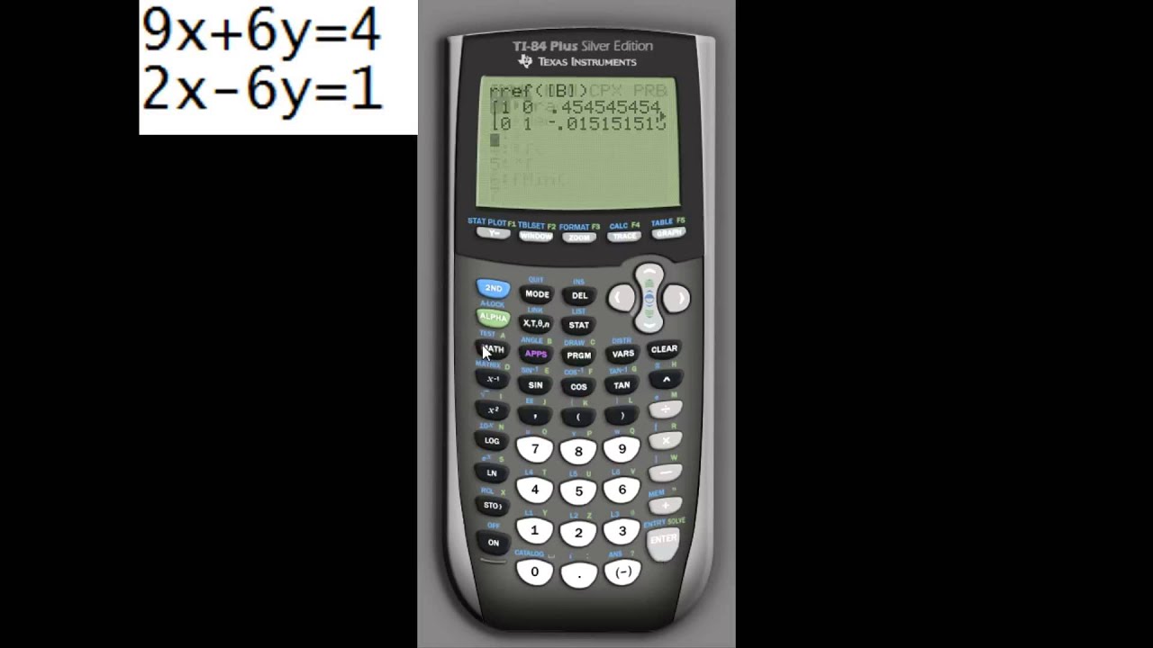 TI 84 Gauss Jordan YouTube