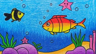 How to draw underwater scenery step by step very easy | Draw underwater scenery easy for beginners How to draw underwater scenery step by step very easy | Draw underwater scenery easy for beginners
