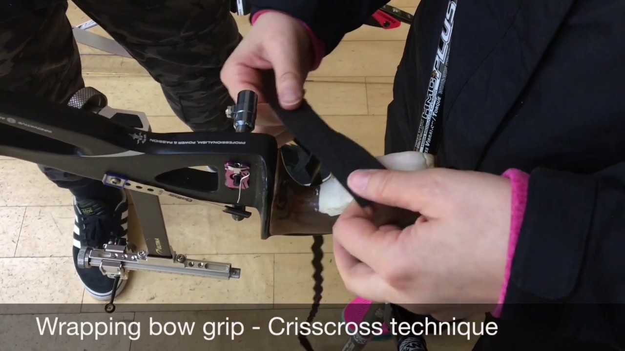 Wrapping a bow grip with overgrip tape Crisscross technique YouTube