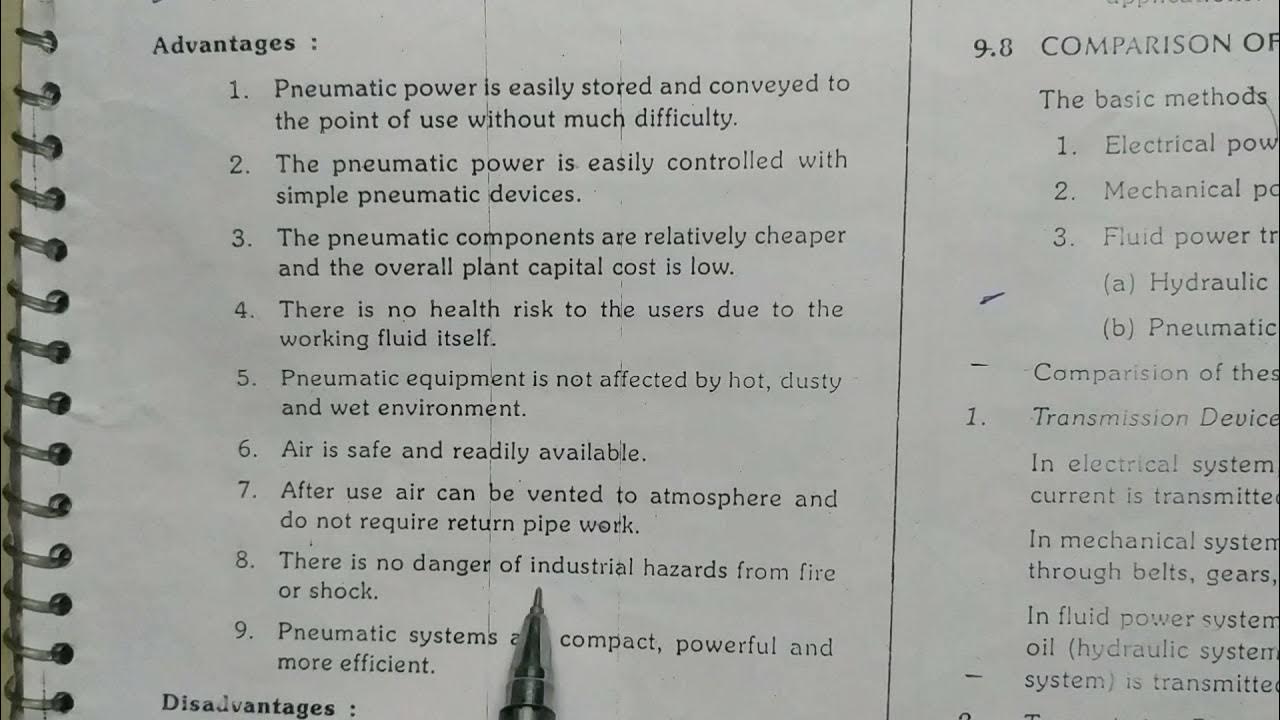 advantages and disadvantages of pneumatic system in telugu YouTube