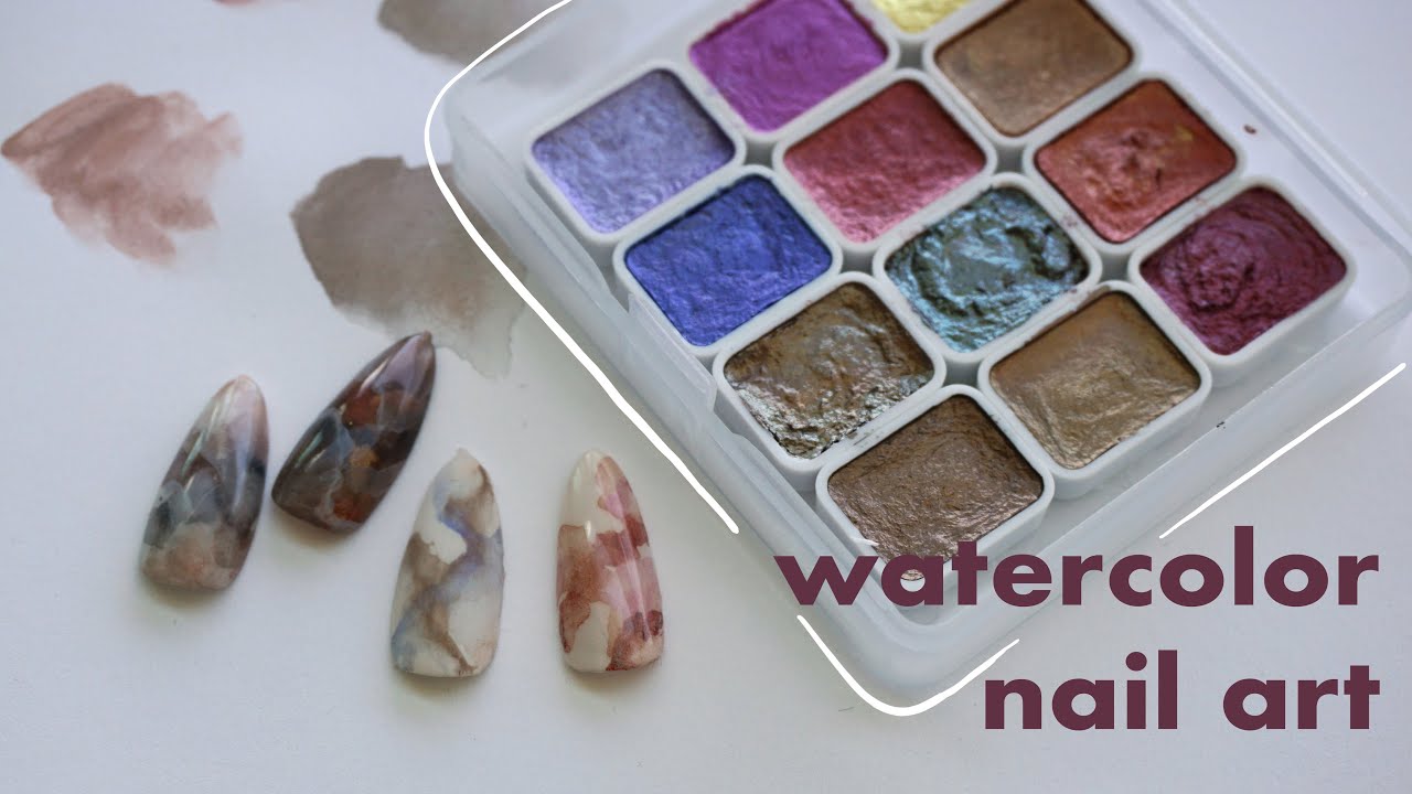 Metallic Watercolor Nail Art Palette / 20 Colors