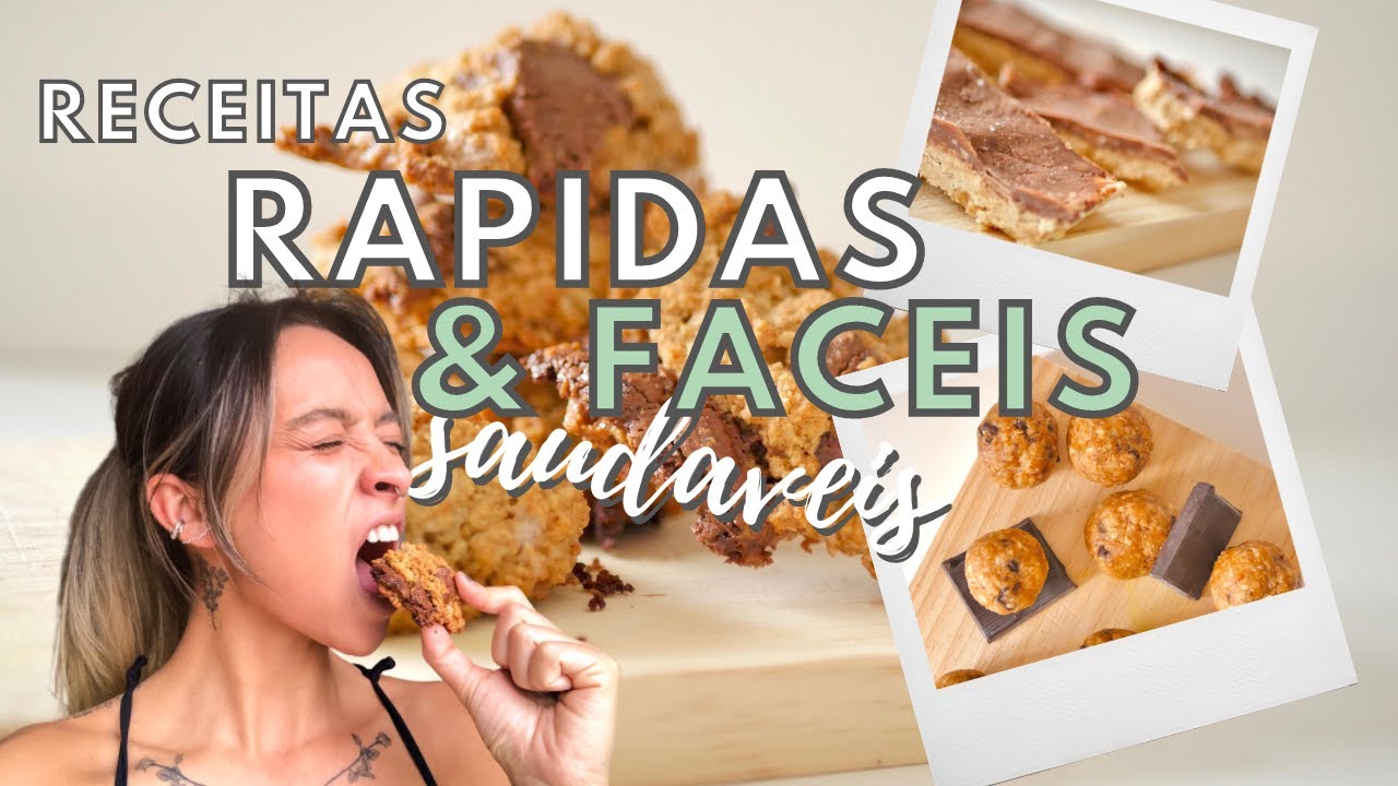 RECEITAS FACEIS E RAPIDAS DE, cookies saúdaveis, bolinhas de proteina e barras de proteina