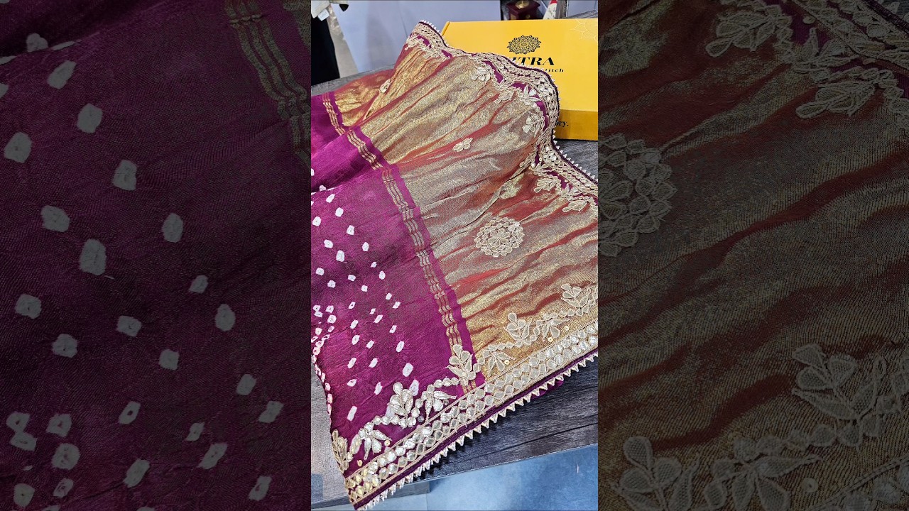 Pure Modal Silk Bandhani Saree with Royal Gotapatti Work | Traditional Rajasthani Elegance 👑 