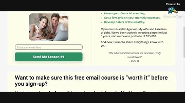 Landing page of the first Educational Email Course I created at Premium Ghostwriting Academy