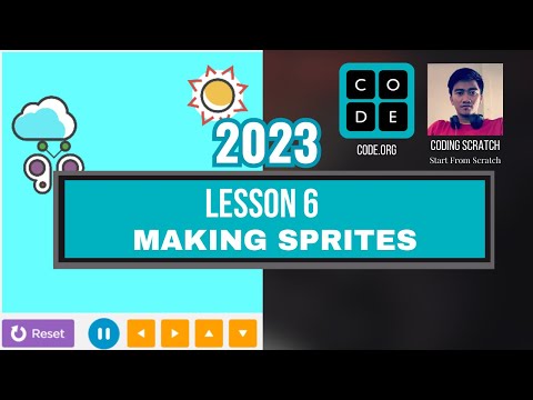Code.org Lesson 6 Making Sprites | Express Course 2023 Update