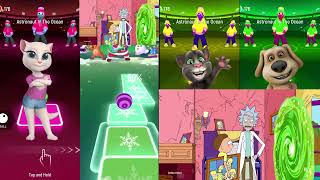 Talking Tom Shorts - Tom vs Angela vs Ben vs Hank in Tiles Hop Marathon#14