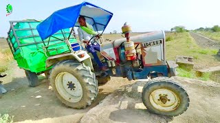 Eicher 242 Tractor Failed With Full Loaded Trolley | बाल बाल बचा ट्रैक्टर नहर में गिर जाता