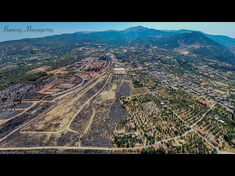 Πάτρα. Η επόμενη ημέρα της πυρκαγιάς. 4K aerial video part 1.