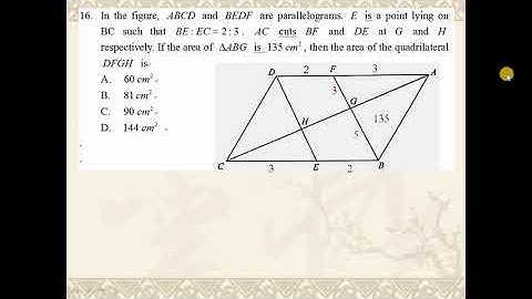 2017 HKDSE Maths Core Paper 2 Solution q16, Geometry x Similar Triangles x Ratios x Area
