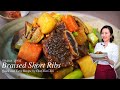 Sub-Eng,Esp l How to make Galbi jjim, Braised Beef Short Ribs l Quick & Easy Recipe by Chef Jia Choi