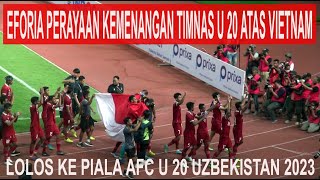 Dramatis....Detik-Detik Skuad Timnas U 20 Merayakan Kemenangan Atas Vietnam