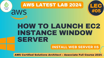 Lec #05 Create/Launch EC2 Instance window server and install web server IIS. latest AWS Lab 2024.
