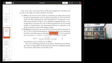 "Central Extensions" talk 1 in Group Theory Sangam by Dipendra Prasad
