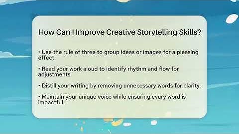 How Can I Improve Creative Storytelling Skills? - The Prose Path