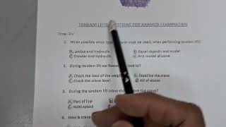 Q,01,to 10 Tandem Lift Question's Answer's Aramco written, theory, computer test Tandem Lift videos