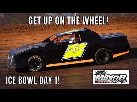 Dad Gets Up On The Wheel During The Ice Bowl At Talladega Short Track!!
