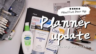 Planner Update | Mead Five Star Study App | Sunscreen Struggles | Composition Notebooks