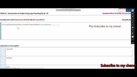 ENG 503 Quiz # 2 Correct Solution  || Live Attempting Quiz|| Please Subscribe to my chanel!