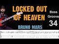 LOCKED OUT OF HEAVEN (Bruno Mars) How to Play Bass Groove Cover with Score & Tab Lesson