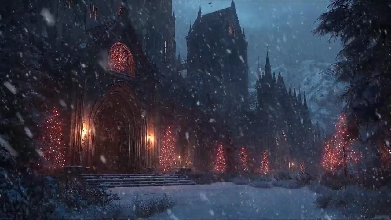 Gothic Ambience ❄️ Snowfall & Howling Wind | Dark Winter Atmosphere for Sleeping & Reaxation No Ads