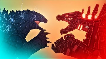 Godzilla vs Mecha Godzilla In People Playground