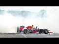 Max verstappen in the formula 1 redbull rb8  loud sounds donuts and more