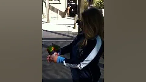 Leah with the birds at LPZ