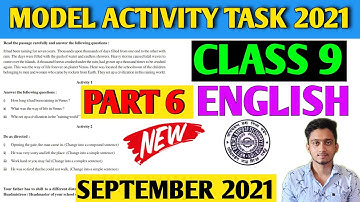 Class 9 English Model Activity Task Part 6 | September | Model Activity Task Class 9 English Part 6