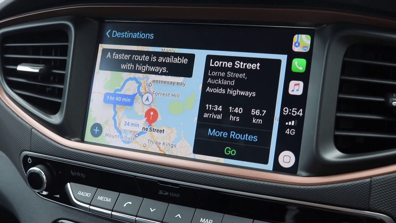 IONIQ Apple CarPlay Using Maps YouTube