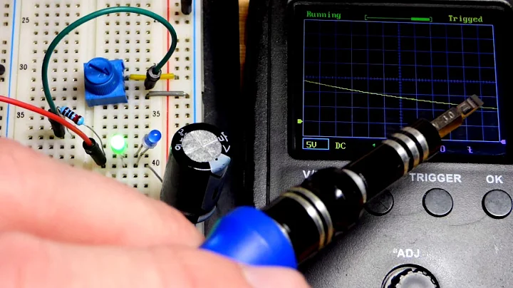 Changing voltages for trimpot voltage dividers and capacitors with oscilloscope measurements