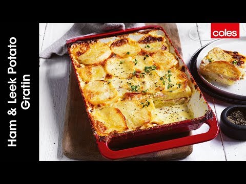 how-to-make-ham-&-leek-potato-gratin