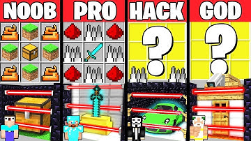 Minecraft Battle: SUPER SECURE CRAFTING CHALLENGE - NOOB vs PRO vs HACKER vs GOD ~ Funny Animation