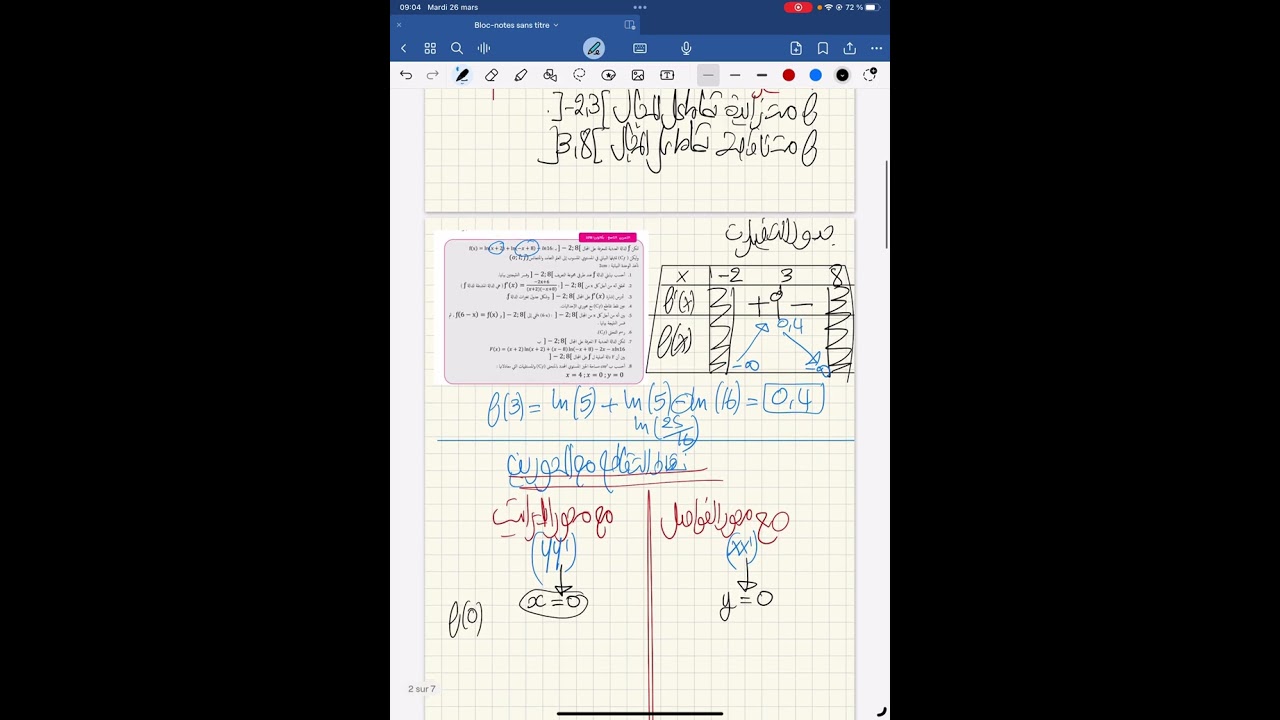 باك 2018 دالة لوغارتمية شعبة تسيير واقتصاد