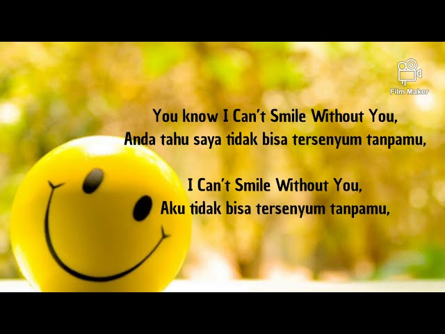 Can't Smile Without You - Barry Manilow (lirik & terjemahan) song lyrics class=
