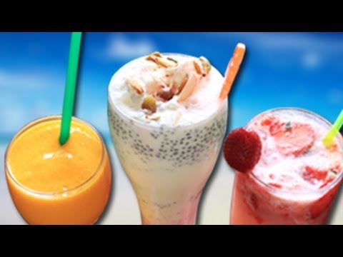 Summer Coolers -- Tropical Smoothie, Strawberry Coconut Soda, Falooda All In One Combo Recipe