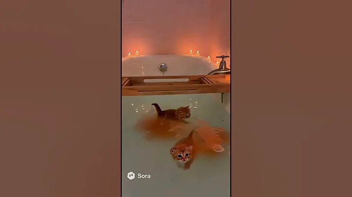 Video 11496731: kitten bath