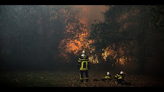 Incendie à Saumos : le feu fixé, les pompiers créent des pare-feu pour éviter les reprises