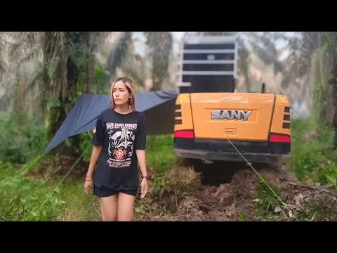 solo camping I harus bernyali besar l bermalam jaga alat berat excavator yg masih baru