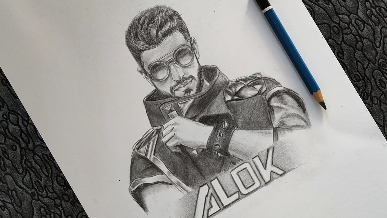 Drawing Alok Free Fire Character Harsh Arts Youtube