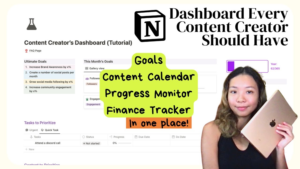 The Notion Dashboard every Content Creator should have! | Tour + Template