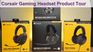 Corsair Gaming Headset Comparo w/ Mic Tests - HS35, HS60 Pro, Void Elite Wireless, and Virtuoso SE