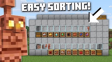 Minecraft EASY COPPER GOLEMS Automatic Sorting System 1.21.9 Tutorial - Auto sorter