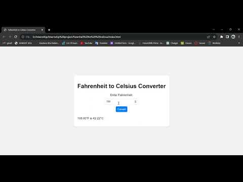 Oasis Infobyte Internship|| Level 1|| Task 3||Fahrenheit to Celcius Using Html , css and javascript.