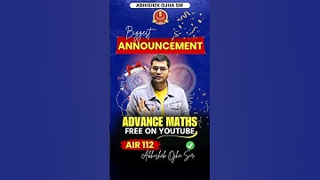 Biggest Announcement Free Maths | By:- Abhishek Ojha Sir |🔥🔥 #ssc #cgl#motivation #abhishekojha #cgl