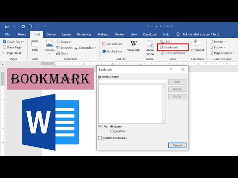 How to create Bookmarks in Microsoft Word